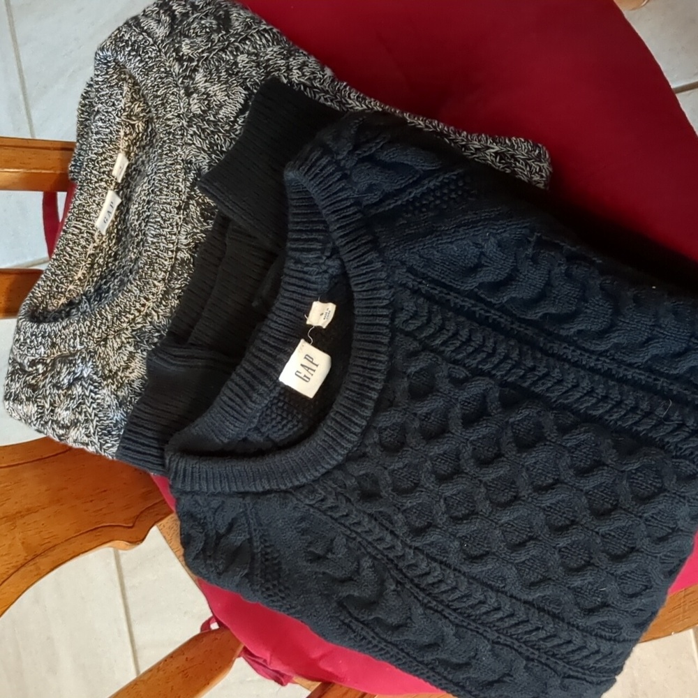 Gap Bundle Of Cotton Raglan Sleeve Cable Knit Sweaters S - Picture 11 of 11